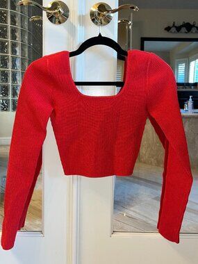 Aritzia Babaton Red Long Sleeve Top